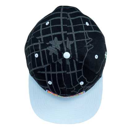 710 Ashbury Mosaic Black Snapback Hat Grassroots California