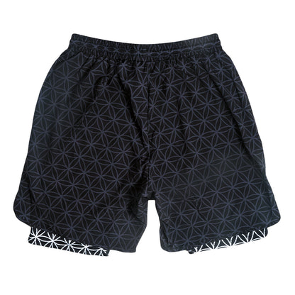 Flower of Life Black Athletic Liner Shorts Grassroots California