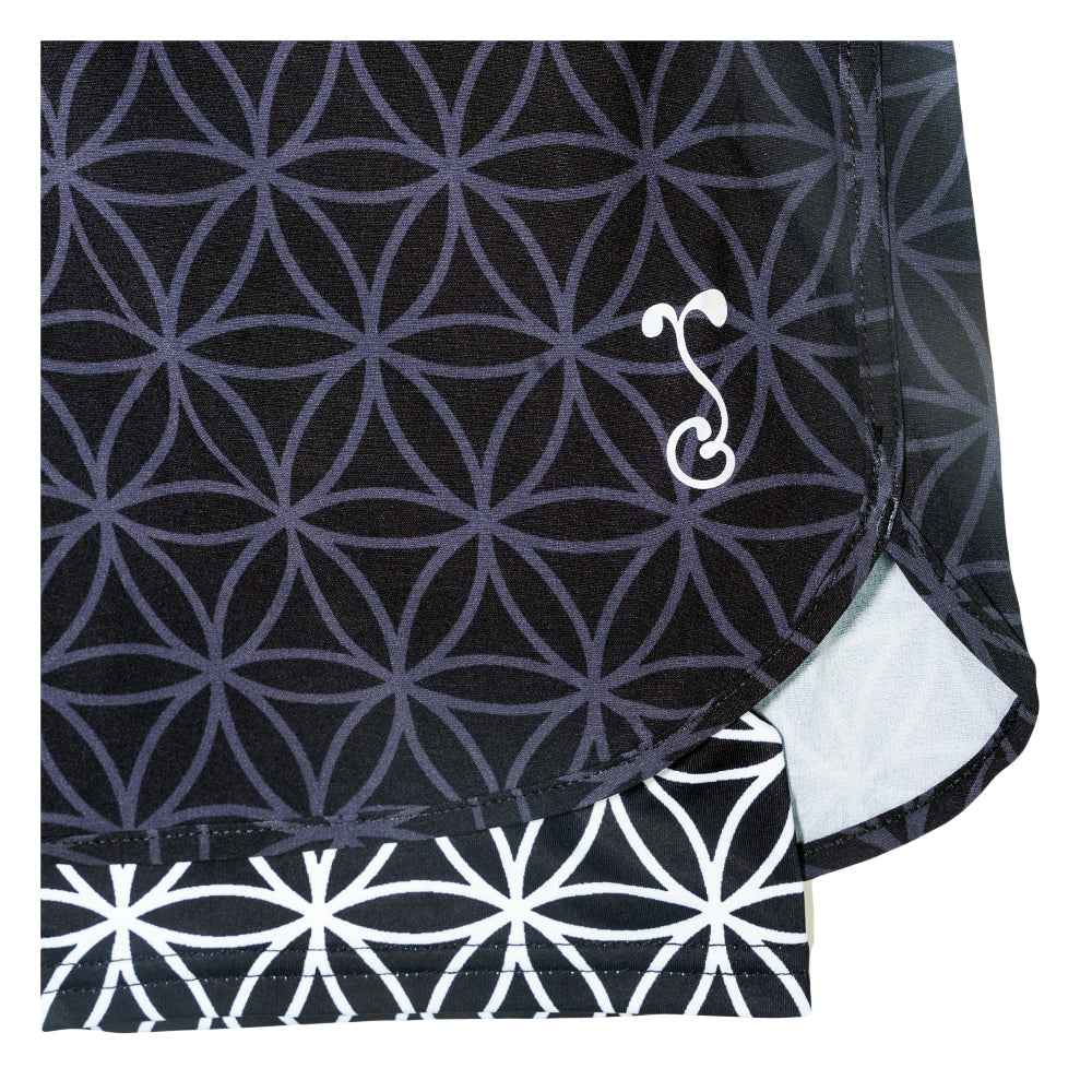 Flower of Life Black Athletic Liner Shorts Grassroots California