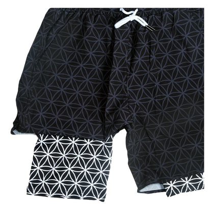 Flower of Life Black Athletic Liner Shorts Grassroots California