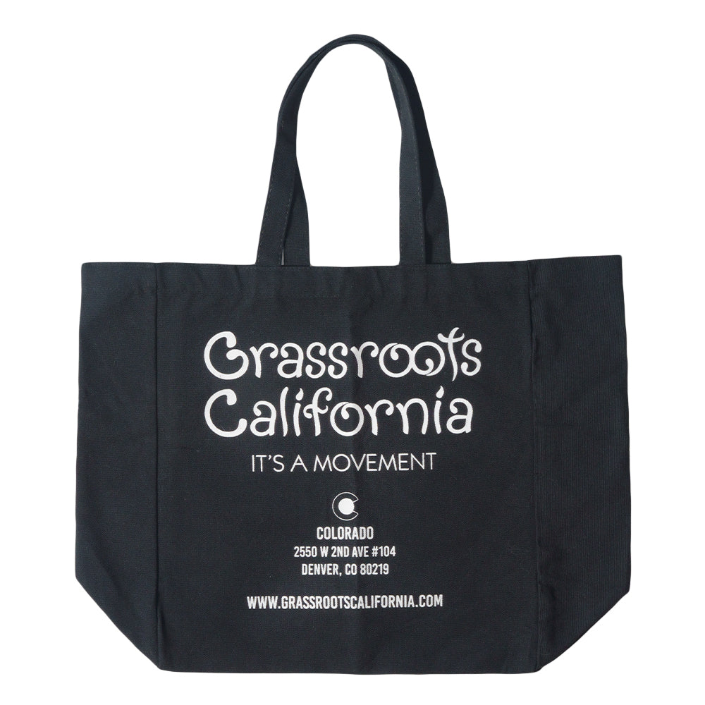 G Sprout Black Canvas Tote Bag Grassroots California