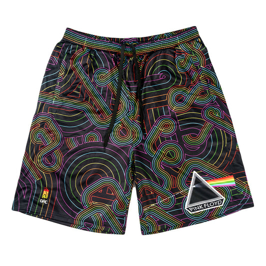 Pink Floyd DSOTM V2 Black Rainbow Mesh Shorts Grassroots California