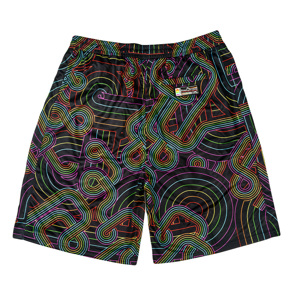 Pink Floyd DSOTM V2 Black Rainbow Mesh Shorts Grassroots California