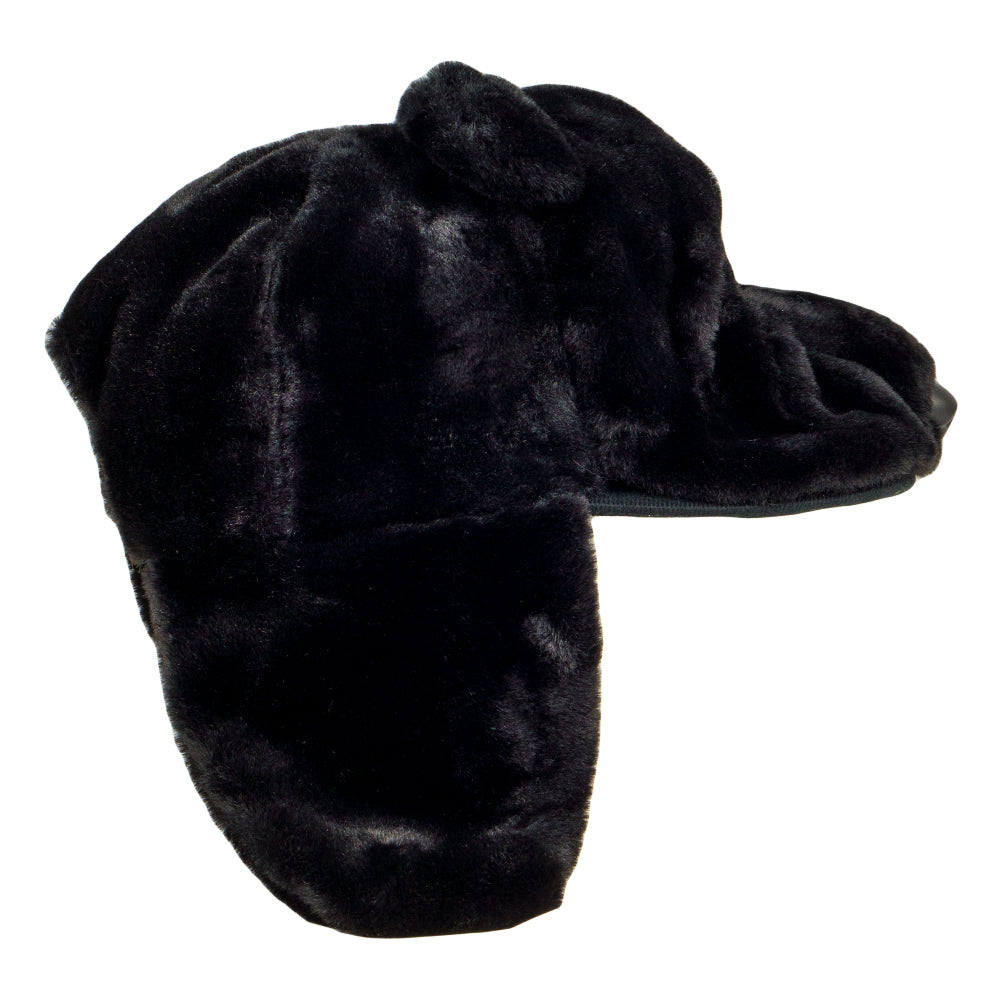 Black Bear Fur Earflap Snapback Hat Grassroots California