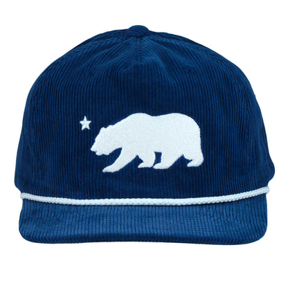 Polar Bear Navy Corduroy Unstructured Snapback Hat Grassroots California