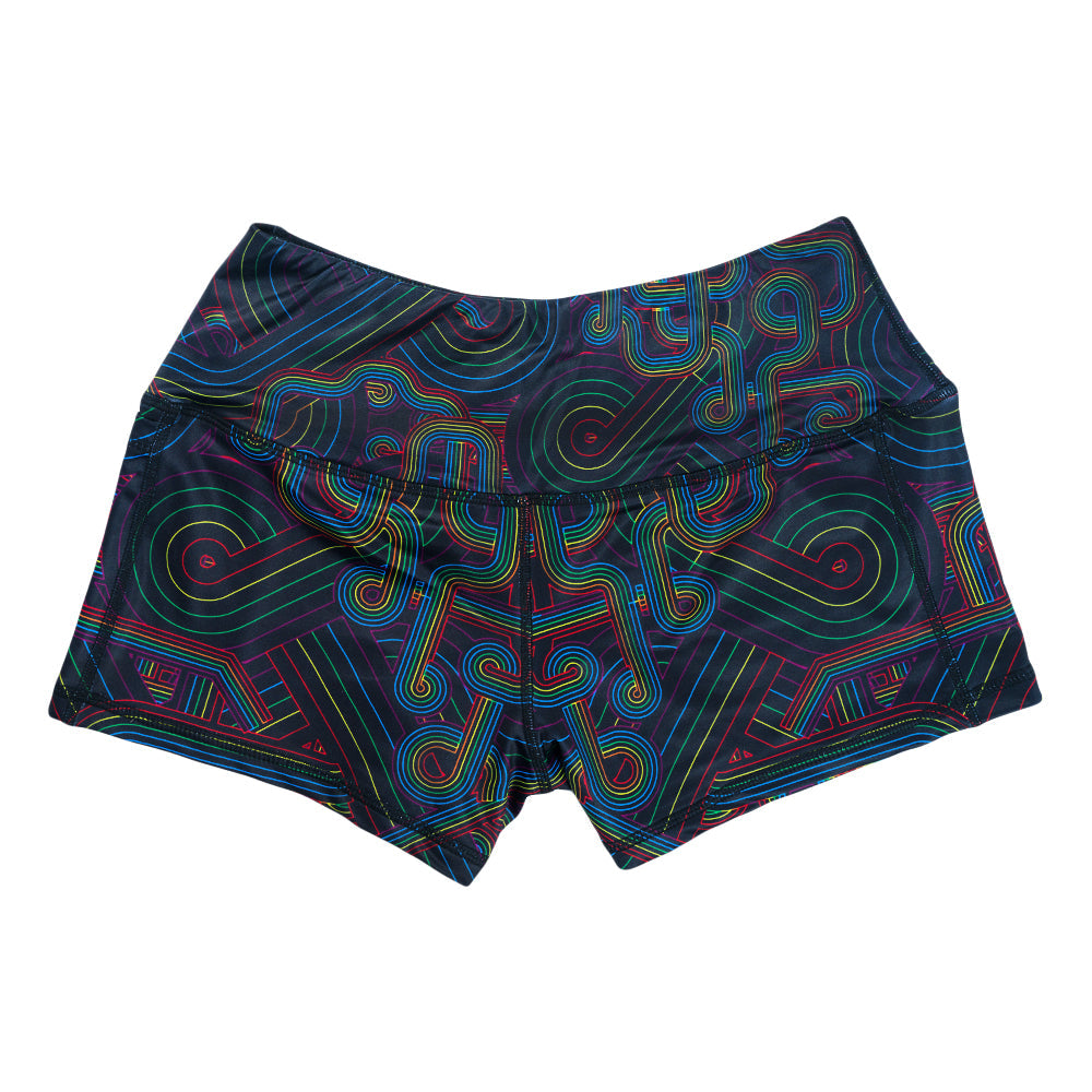 Pink Floyd DSOTM V2 Black Rainbow Booty Shorts Grassroots California