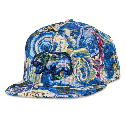 Removable Bear Blue Flowers Snapback Hat Grassroots California