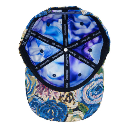 Removable Bear Blue Flowers Snapback Hat Grassroots California