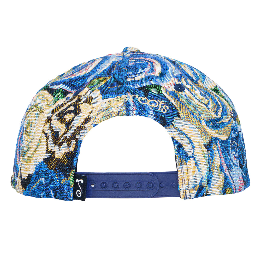 Removable Bear Blue Flowers Snapback Hat Grassroots California