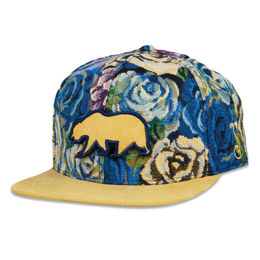 Removable Bear Blue Flowers Fitted Hat Grassroots California