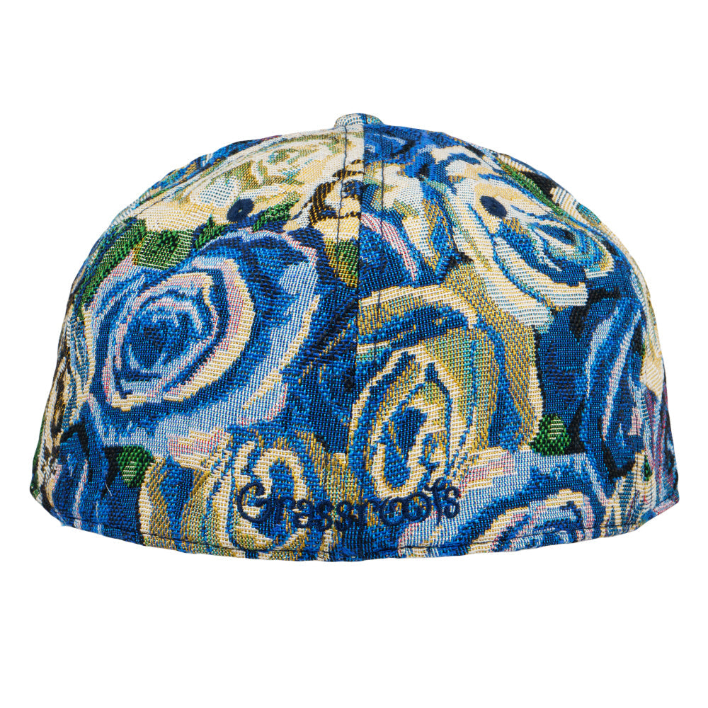 Removable Bear Blue Flowers Fitted Hat Grassroots California