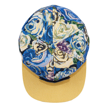 Removable Bear Blue Flowers Fitted Hat Grassroots California