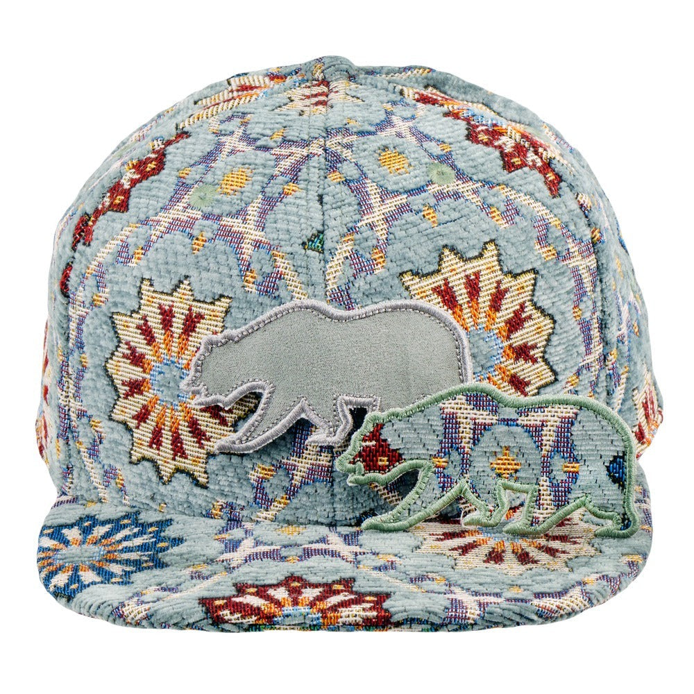 Removable Bear Gray Mosaic Fitted Hat Grassroots California