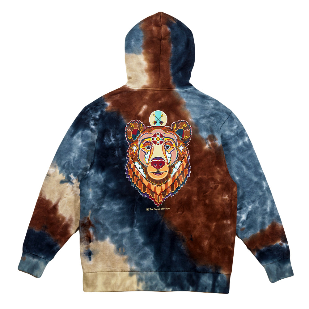 Frank Brothers Brother Bear Tie Dye Navy Zip Up Hoodie Grassroots California