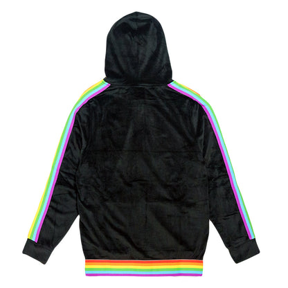 Pink Floyd DSOTM V2 Black Rainbow Velour Mens Zip Up Hoodie Grassroots California