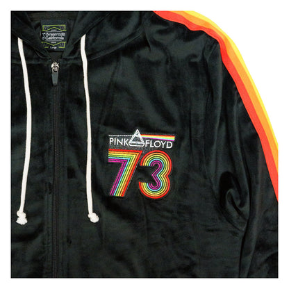 Pink Floyd DSOTM V2 Black Rainbow Velour Mens Zip Up Hoodie Grassroots California