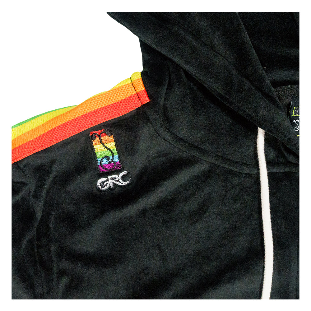 Pink Floyd DSOTM V2 Black Rainbow Velour Mens Zip Up Hoodie Grassroots California