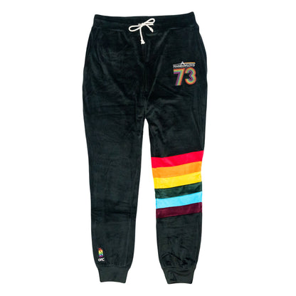 Pink Floyd DSOTM V2 Black Rainbow Velour Joggers Grassroots California