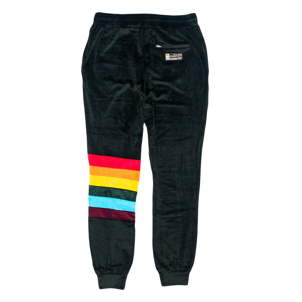 Pink Floyd DSOTM V2 Black Rainbow Velour Joggers Grassroots California