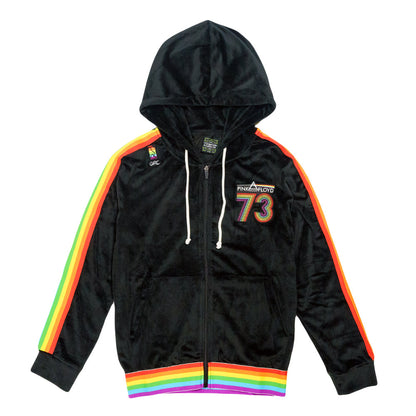 Pink Floyd DSOTM V2 Black Rainbow Velour Womens Zip Up Hoodie Grassroots California