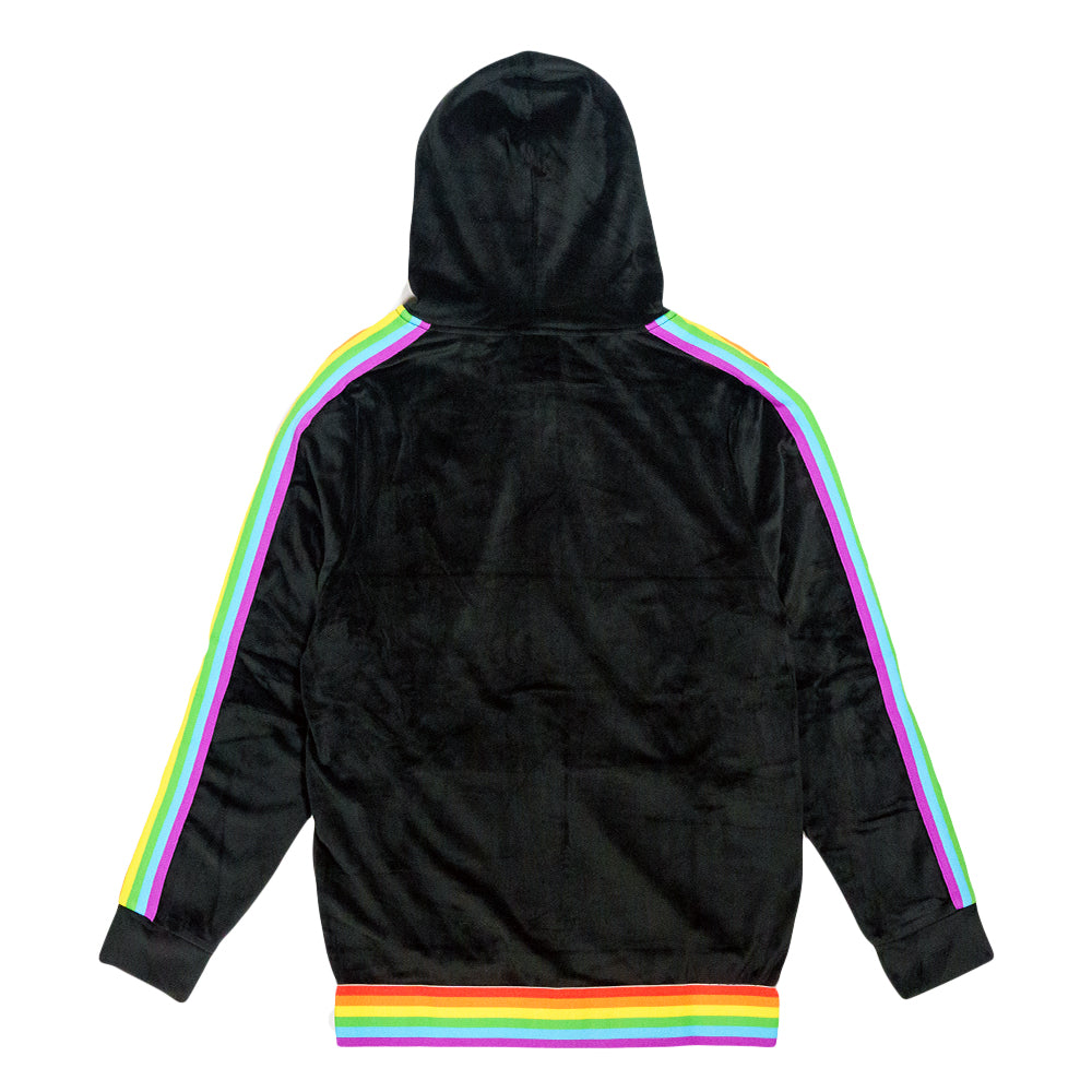 Pink Floyd DSOTM V2 Black Rainbow Velour Womens Zip Up Hoodie Grassroots California