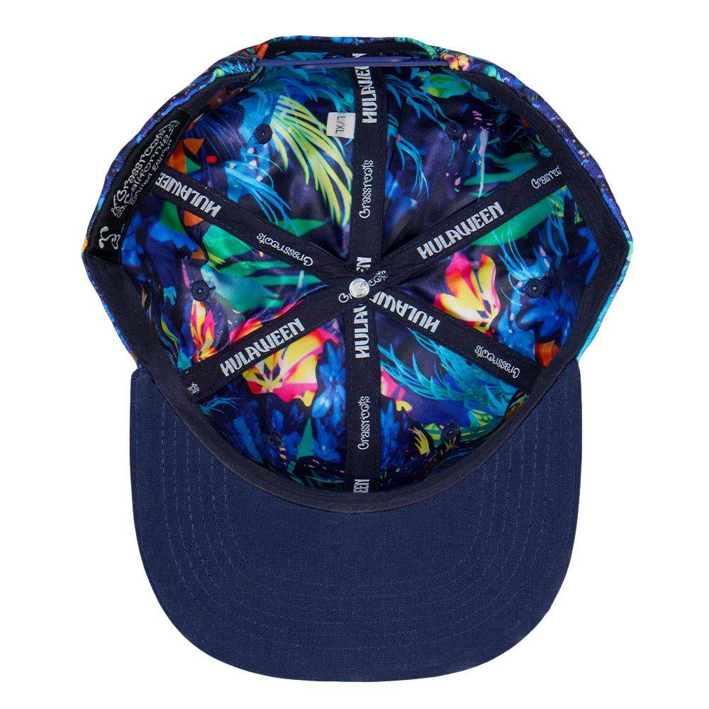 Hulaween Blue Floral Snapback Hat Grassroots California