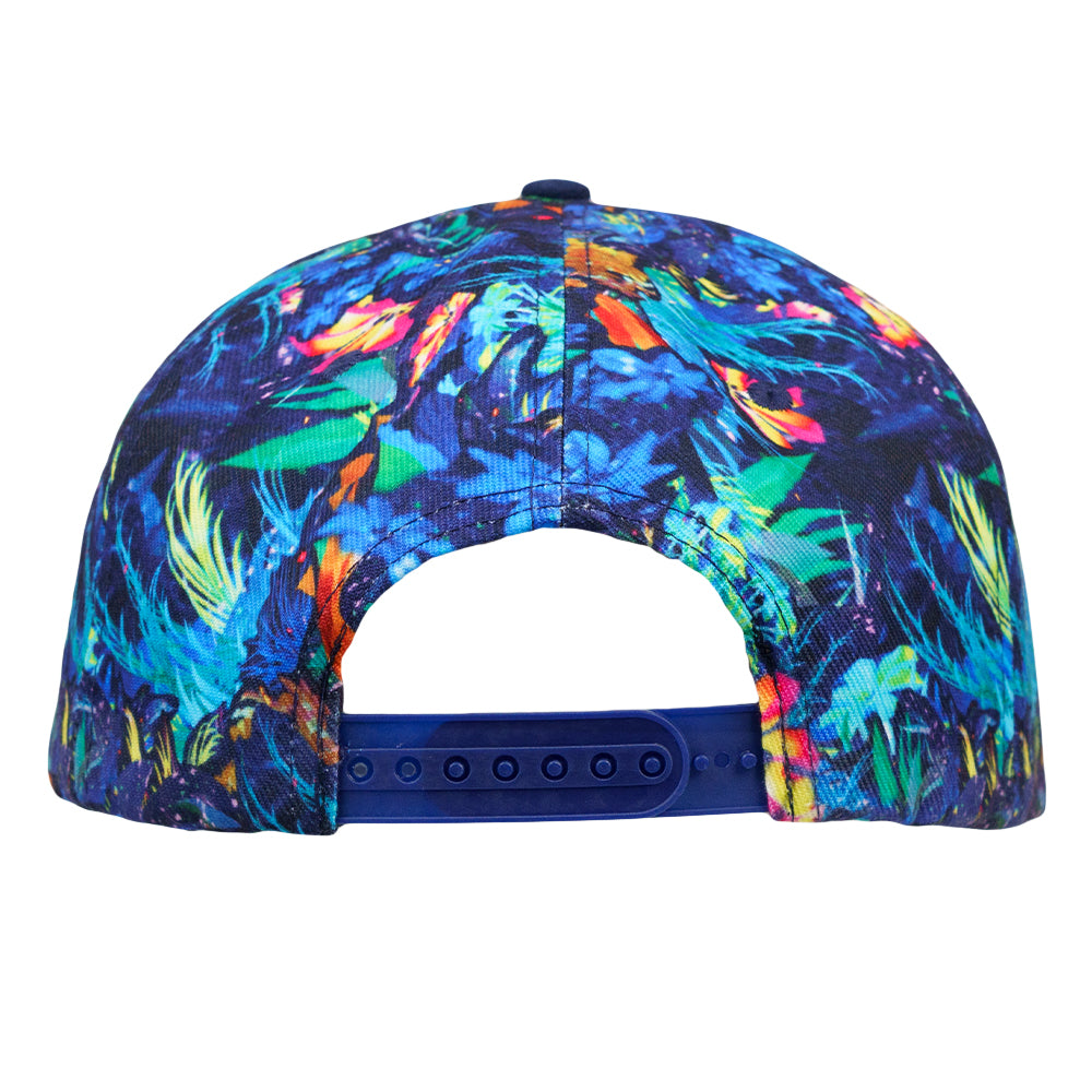 Hulaween Blue Floral Snapback Hat Grassroots California