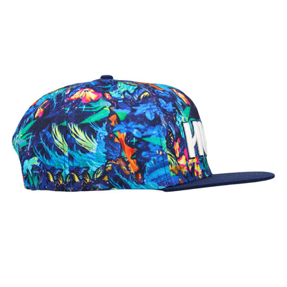 Hulaween Blue Floral Snapback Hat Grassroots California