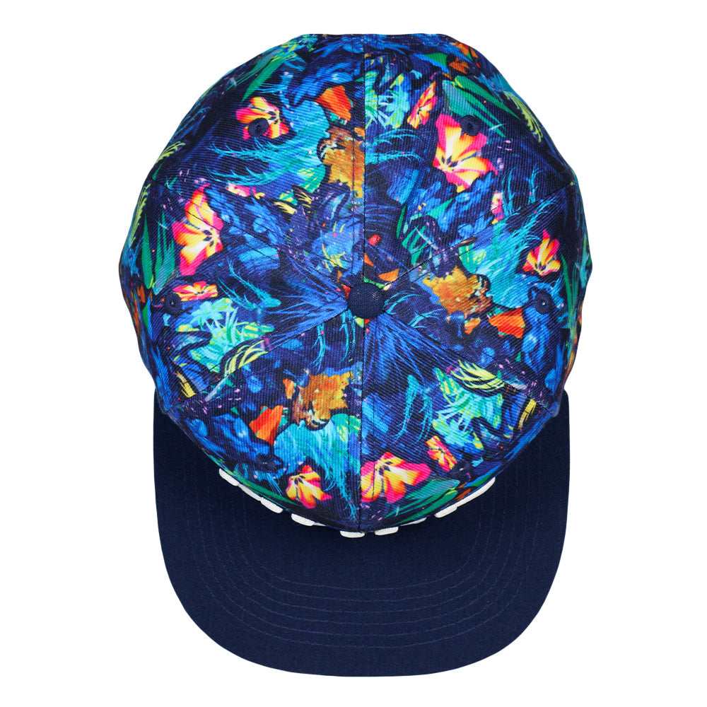 Hulaween Blue Floral Snapback Hat Grassroots California