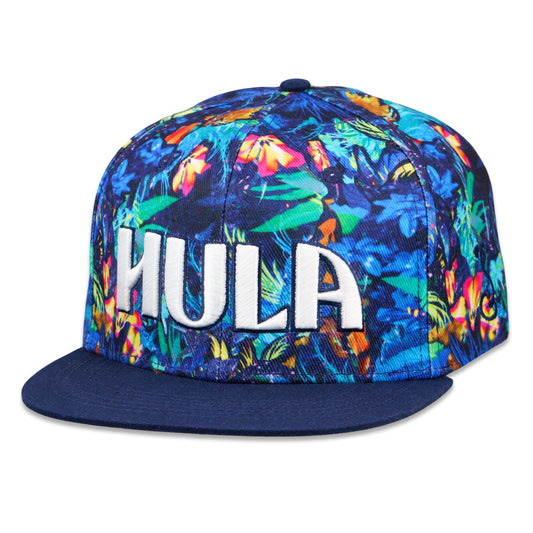 Hulaween Blue Floral Snapback Hat Grassroots California