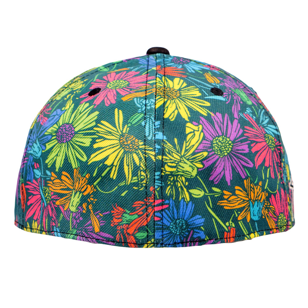 Janis Joplin Rainbow Daisies Fitted Hat Grassroots California