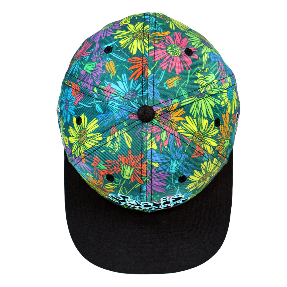 Janis Joplin Rainbow Daisies Fitted Hat Grassroots California