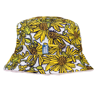 Janis Joplin Yellow Daisies Reversible Bucket Hat Grassroots California