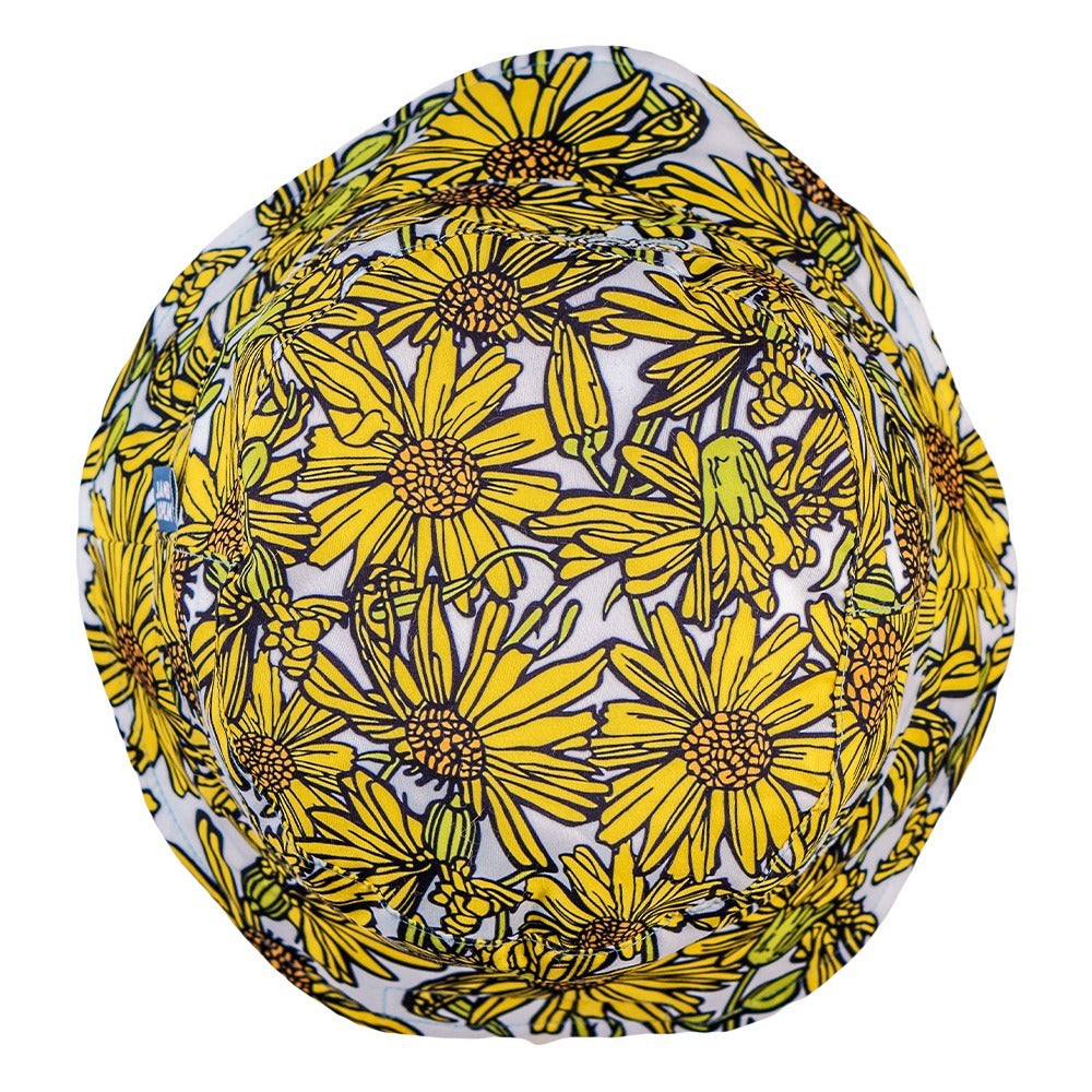 Janis Joplin Yellow Daisies Reversible Bucket Hat Grassroots California