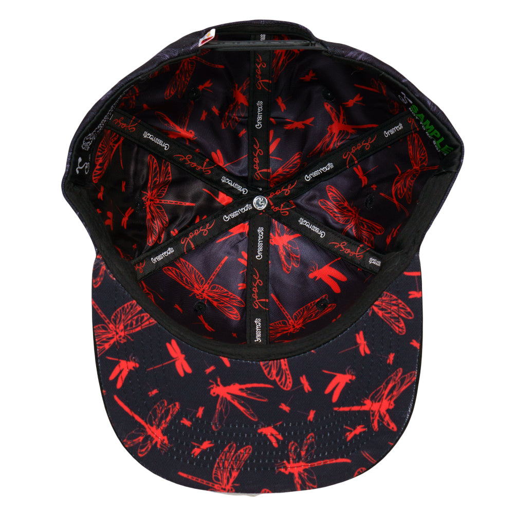 Goose Dragonfly Black Snapback Hat Grassroots California