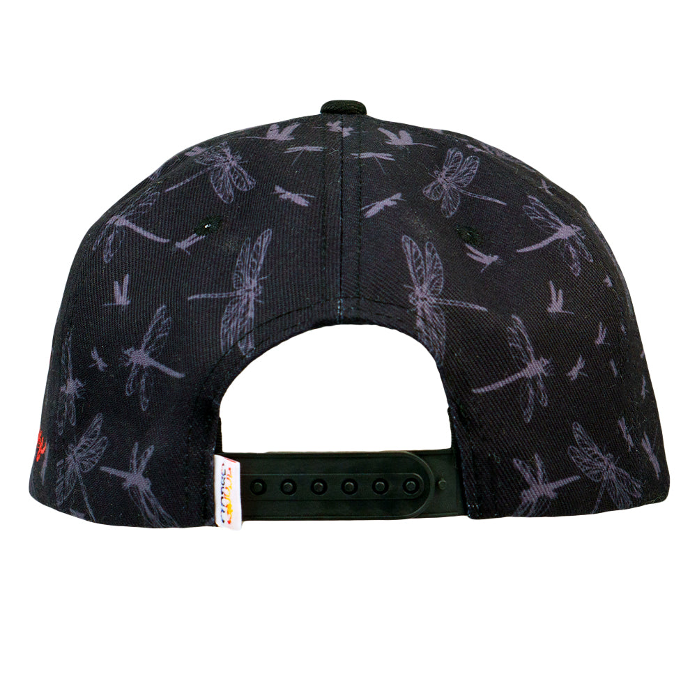 Goose Dragonfly Black Snapback Hat Grassroots California