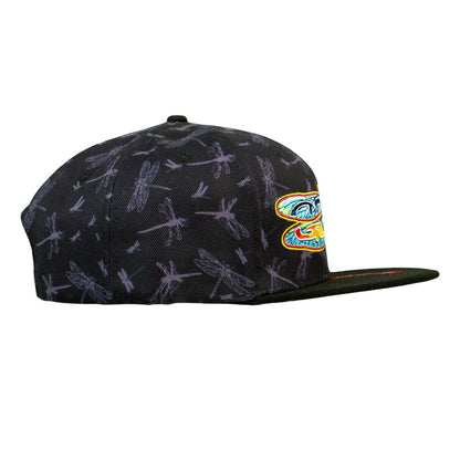 Goose Dragonfly Black Snapback Hat Grassroots California