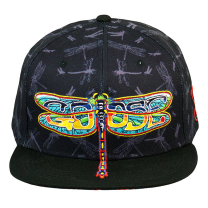 Goose Dragonfly Black Snapback Hat Grassroots California