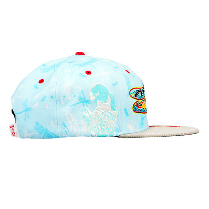 Goose Dragonfly Sky Blue Snapback Hat Grassroots California