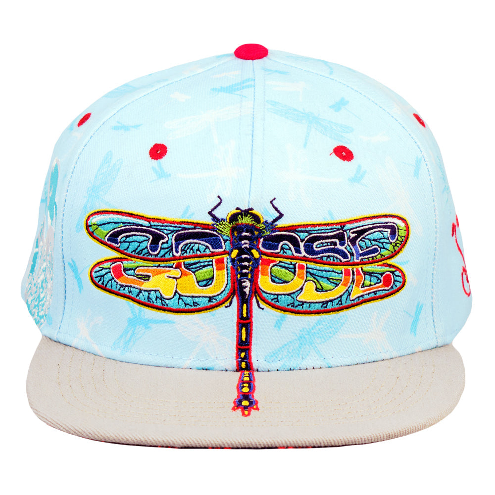 Goose Dragonfly Sky Blue Snapback Hat Grassroots California