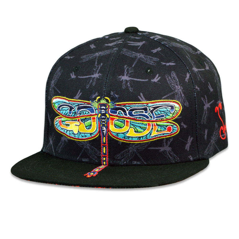 Goose Dragonfly Black Snapback Hat Grassroots California