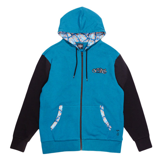 The Band Paisley Blue Zip Up Hoodie Grassroots California