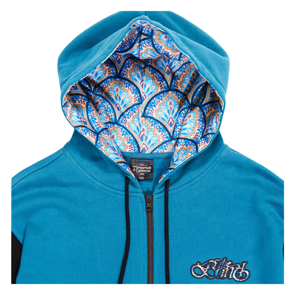 The Band Paisley Blue Zip Up Hoodie Grassroots California