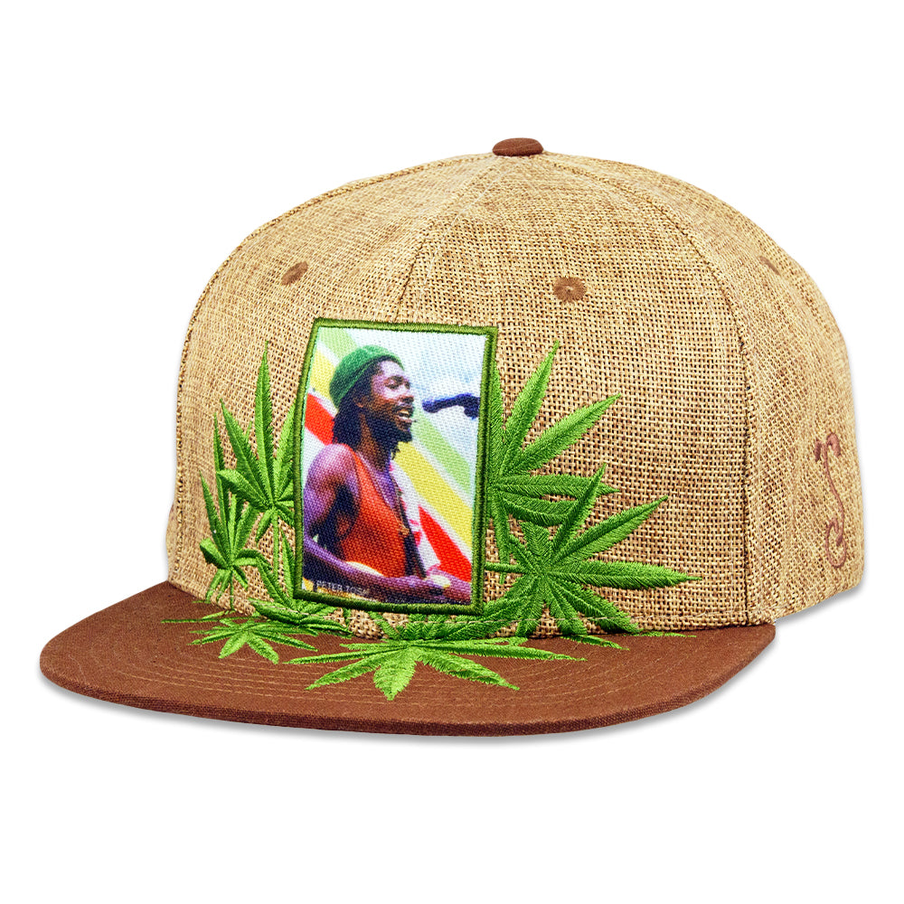 Peter Tosh Tan Leaf Snapback Hat Grassroots California