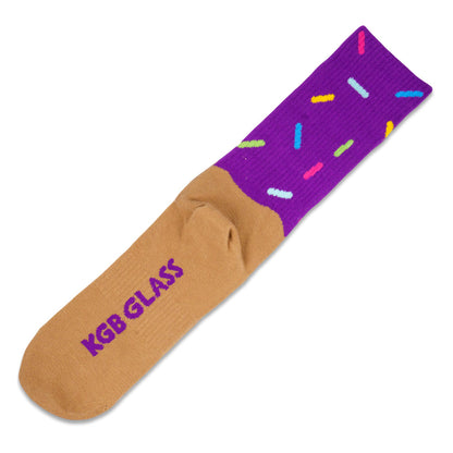 KGB Glass Purple Sprinkle Donut Socks Grassroots California