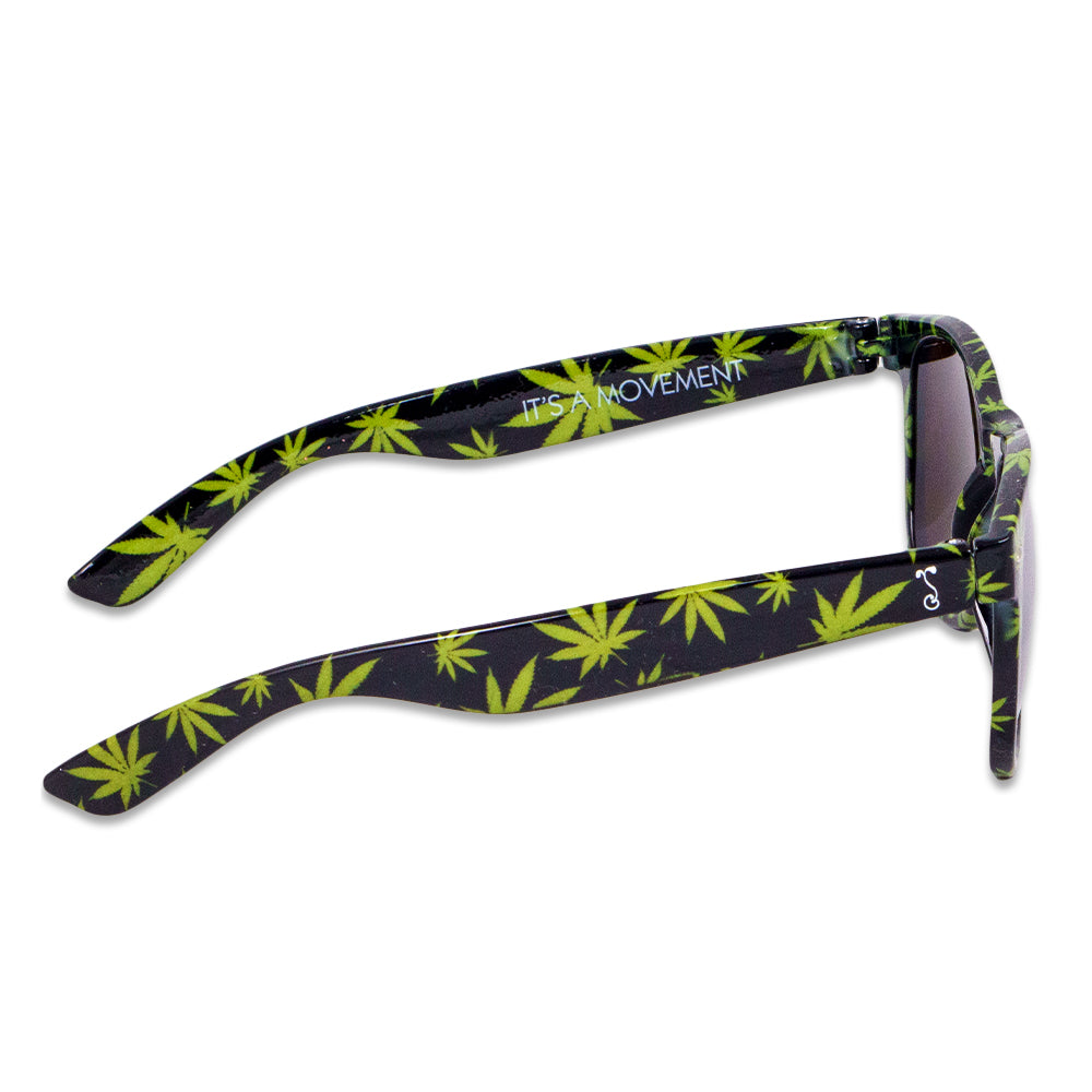 Weed Leaf Black Sunglasses Grassroots California