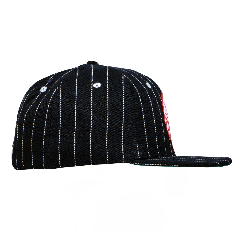 Dankees Black Pinstripe Fitted Hat Grassroots California