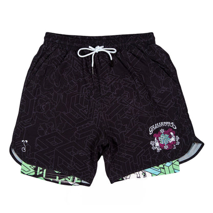 15th Anniversary Black Athletic Liner Shorts Grassroots California