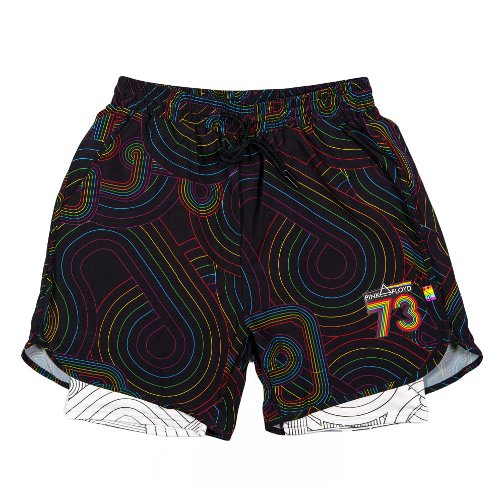 Pink Floyd DSOTM V2 Black Rainbow Athletic Liner Shorts Grassroots California