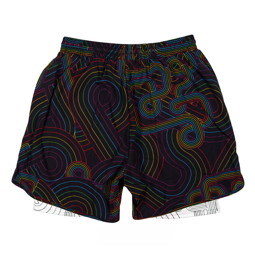 Pink Floyd DSOTM V2 Black Rainbow Athletic Liner Shorts Grassroots California